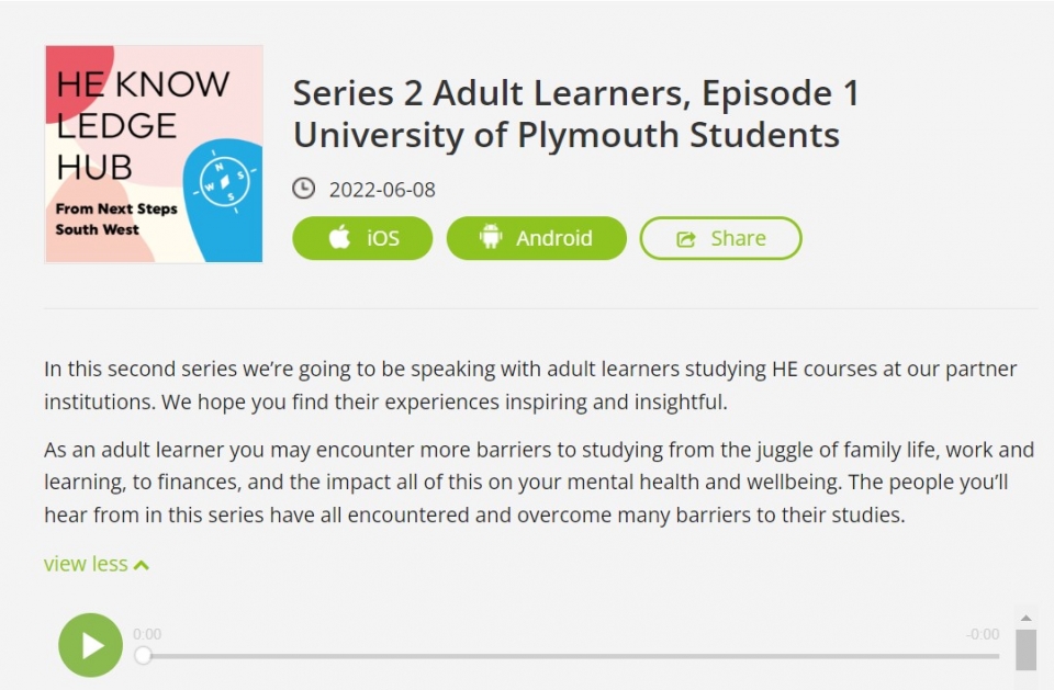 Adult learners podcast about their experiences of studying for a degree